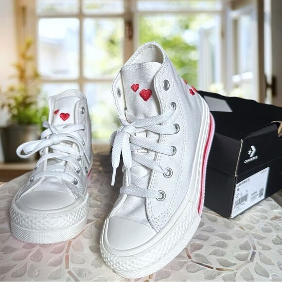 Converse Chuck Taylor All-Star CTAS Embroidered Hi-top Valentines Shoes Sneakers - Picture 3 of 14